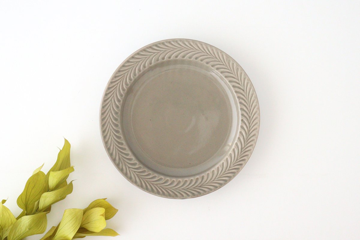 Round Plate Rosemary Gray 17.5㎝/6.9in | Hasami Ware