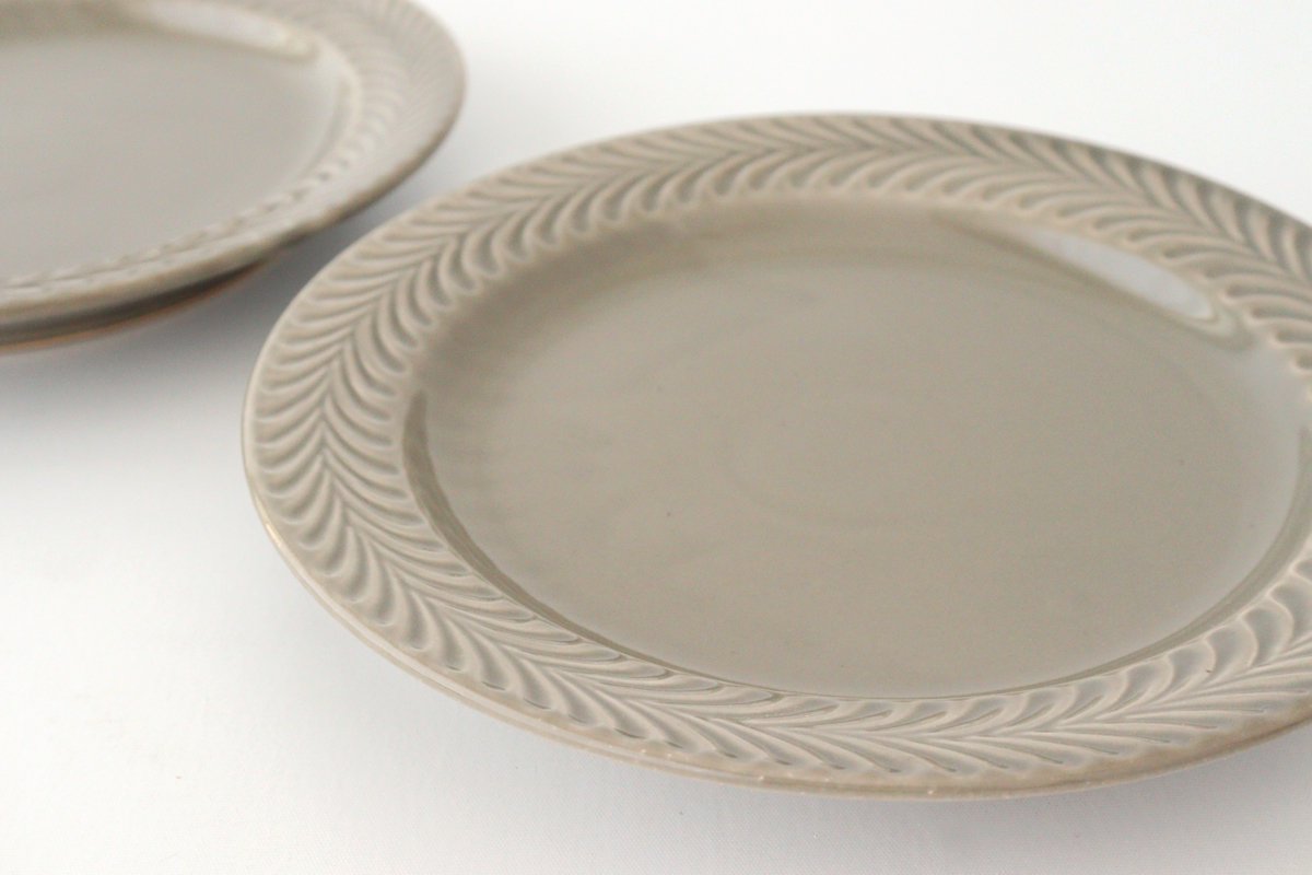 Round Plate Rosemary Gray 17.5㎝/6.9in | Hasami Ware