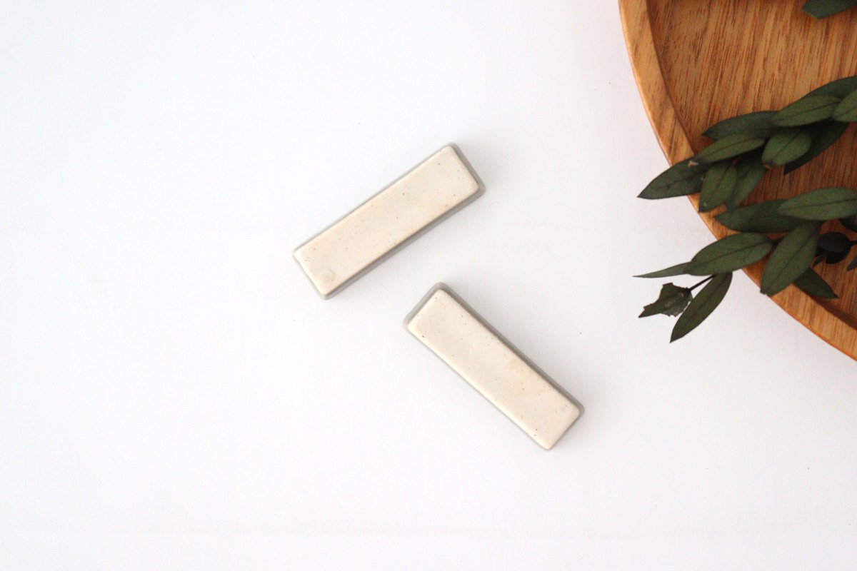 Chopstick Rest Rosemary Gray | Hashioki Hasami Ware