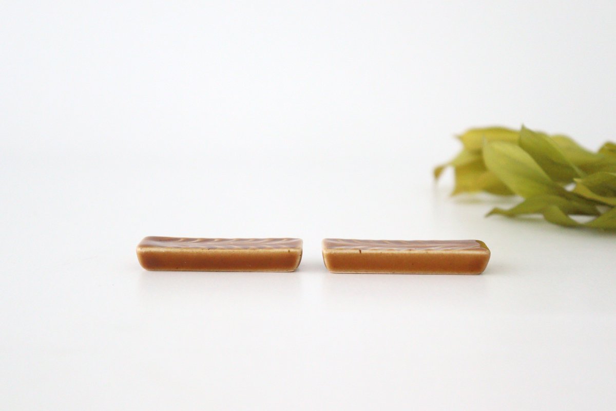 Chopstick Rest Rosemary Amber | Hashioki Hasami Ware