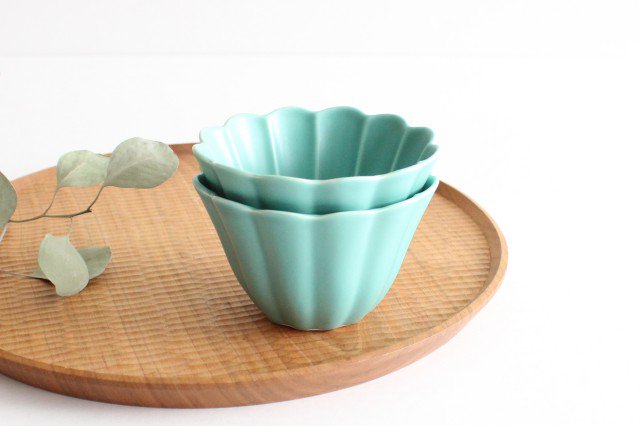 10cm bowl mint mat porcelain Kikuwari Hasami ware