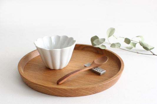 10cm bowl white porcelain Kikuwari Hasami ware-TOP