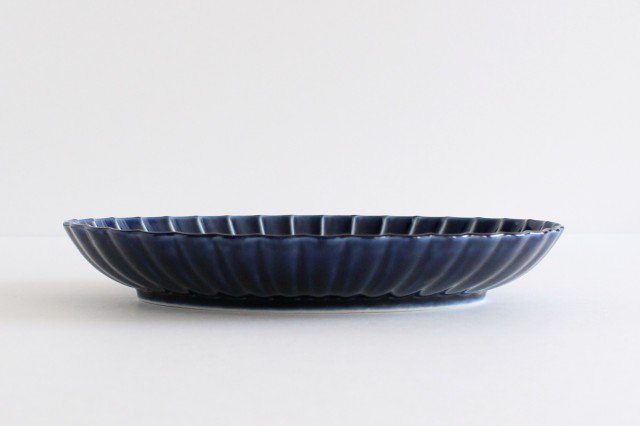 Giyaman Oval Large Plate Blue | Mino Ware