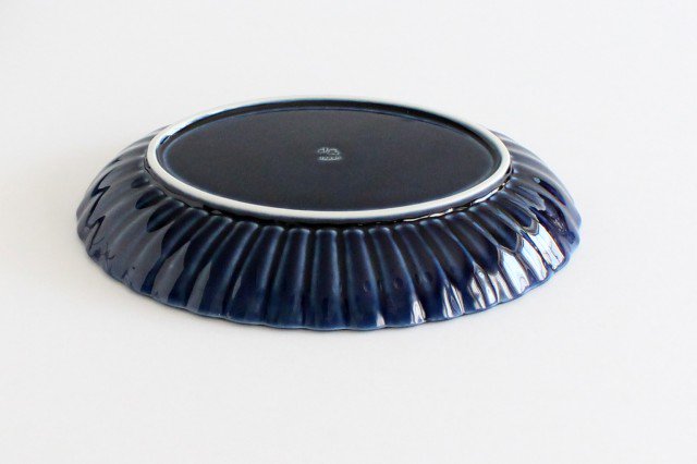 Giyaman Oval Large Plate Blue | Mino Ware