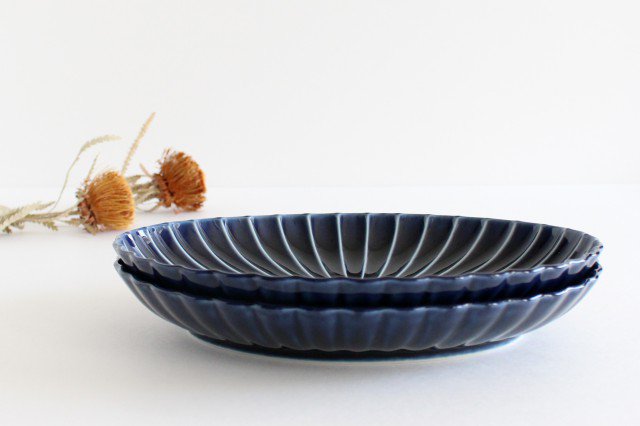 Giyaman Oval Large Plate Blue | Mino Ware