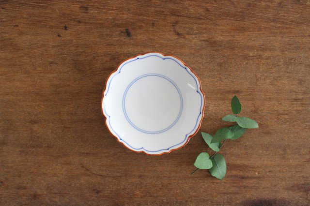 Small Flower Plate Blue-lines | Hasami Ware