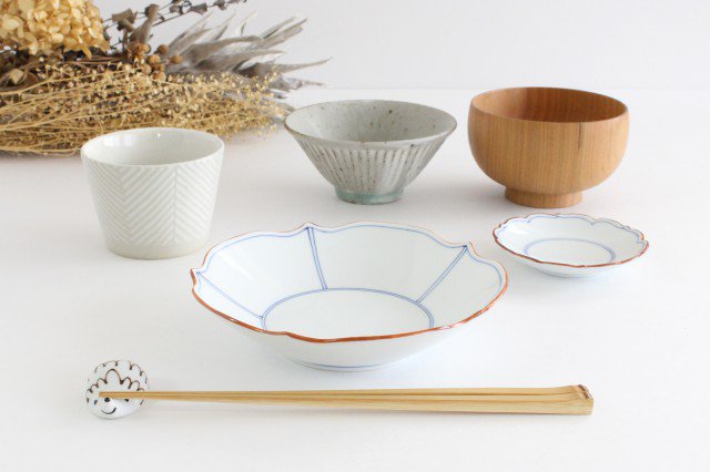 Small Flower Plate Blue-lines | Hasami Ware-Detail13