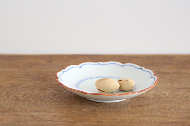 Small Flower Plate Blue-lines | Hasami Ware