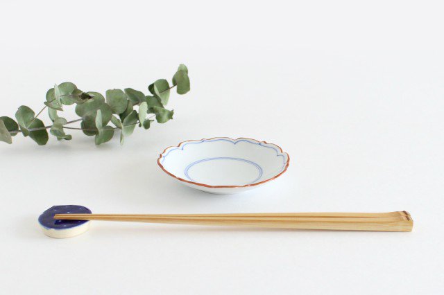 Small Flower Plate Blue-lines | Hasami Ware