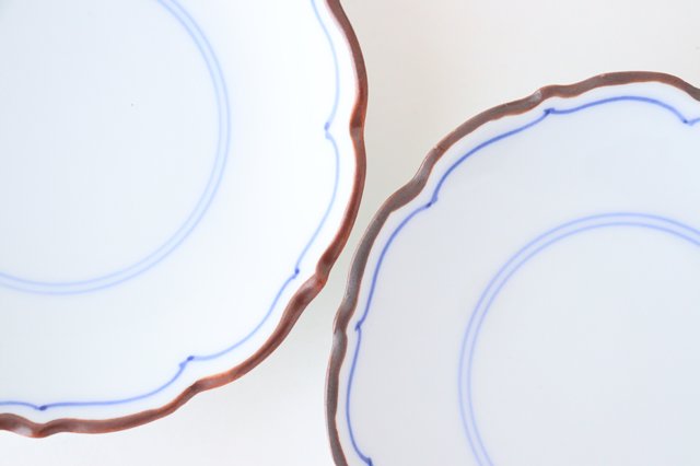 Small Flower Plate Blue-lines | Hasami Ware