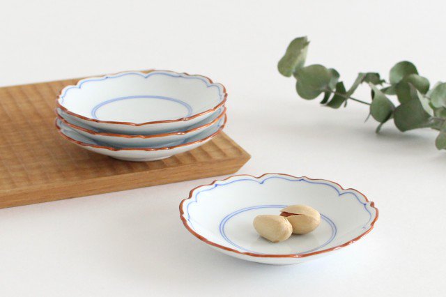 Small Flower Plate Blue-lines | Hasami Ware