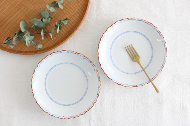 Flower-shaped Plate Brown-Rimmed | Hasami Ware
