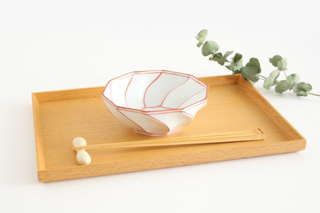 Decagonal Small Bowl Blue Red | Kobachi Hasami Ware