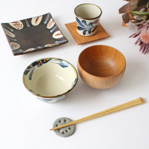 Toshin Kiln Rice Bowl Arabesque  | Tsuboya Ware  Yachimun-Detail11