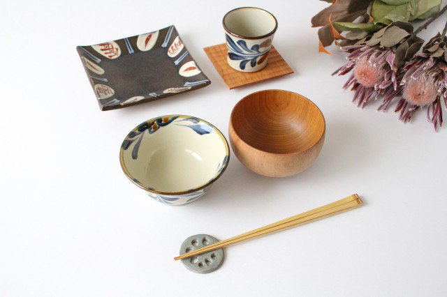 Toshin Kiln Rice Bowl Arabesque  | Tsuboya Ware  Yachimun-Detail11