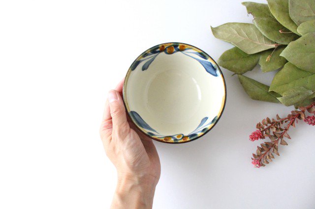 Toshin Kiln Rice Bowl Arabesque  | Tsuboya Ware  Yachimun-Detail3