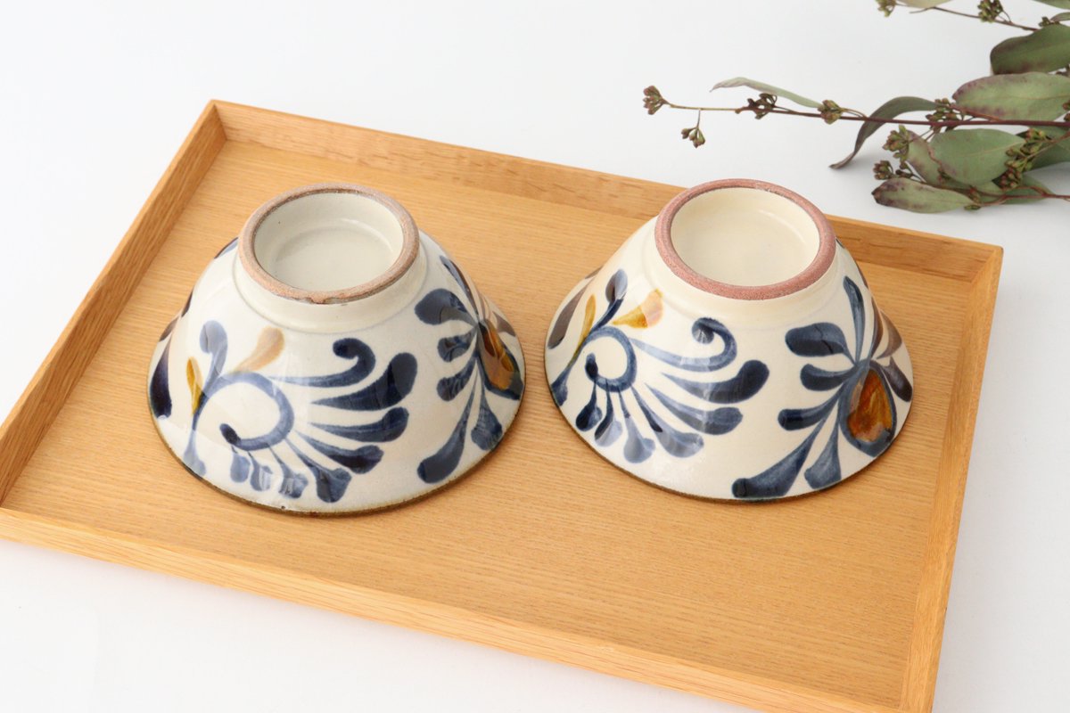 Toshin Kiln Rice Bowl Arabesque  | Tsuboya Ware  Yachimun-Detail4