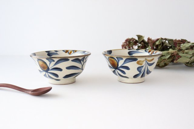 Toshin Kiln Rice Bowl Arabesque  | Tsuboya Ware  Yachimun-Detail6