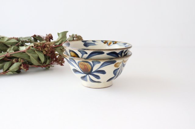 Toshin Kiln Rice Bowl Arabesque  | Tsuboya Ware  Yachimun-Detail10