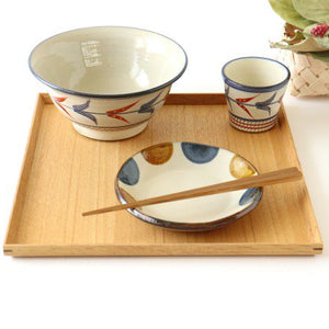 Toshin Kiln Round Plate Brown and Blue Dots 15cm/5.9in | Tsuboya Ware Yachimun-Detail11