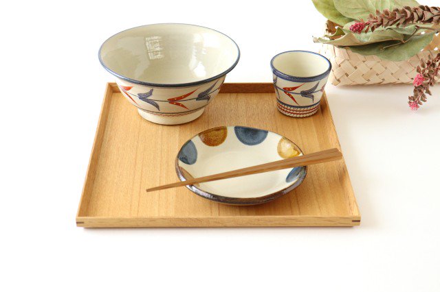 Toshin Kiln Round Plate Brown and Blue Dots 15cm/5.9in | Tsuboya Ware Yachimun-Detail11