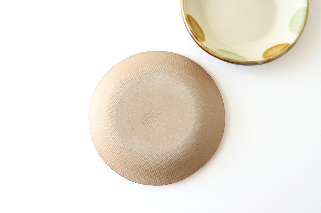 Toshin Kiln Round Plate Brown and Green Dots 15cm/5.9in | Tsuboya Ware Yachimun-Detail6