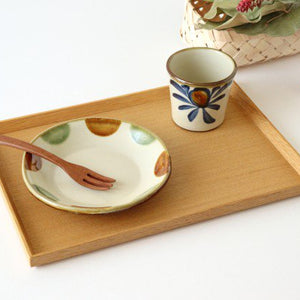 Toshin Kiln Round Plate Brown and Green Dots 15cm/5.9in | Tsuboya Ware Yachimun-Detail9