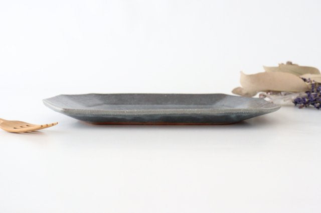 Furutani Seitosho Octagonal Rectangle Plate Small Gray | Sushi Plate-Detail4