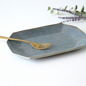 Furutani Seitosho Octagonal Rectangle Plate Small Gray | Sushi Plate-Detail5
