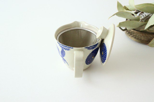 Japanese Teapot with Blue Dahlia | Kyusu Hasami Ware