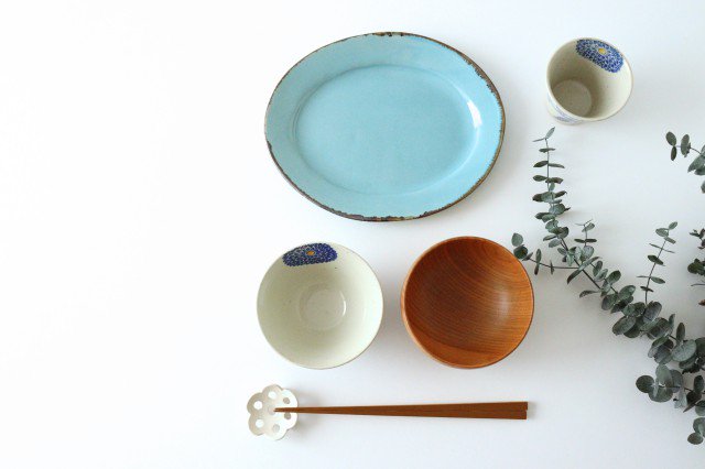 Rice Bowl Blue Dahlia | Hasami Ware