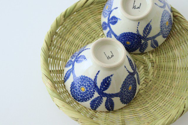 Rice Bowl Blue Dahlia | Hasami Ware