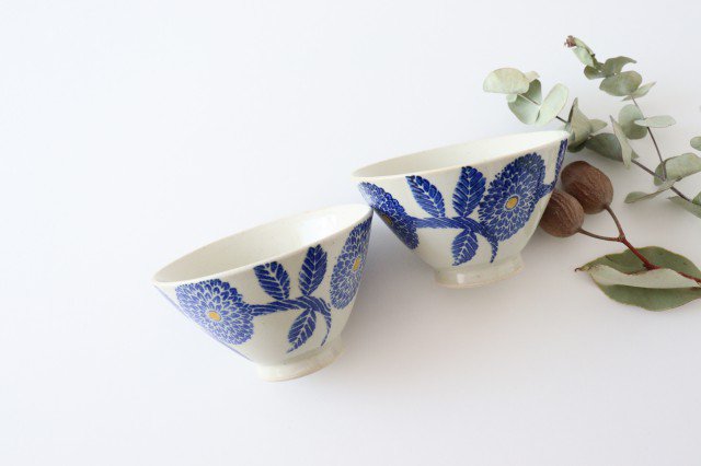Rice Bowl Blue Dahlia | Hasami Ware