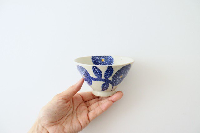 Rice Bowl Blue Dahlia | Hasami Ware