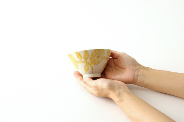 Rice Bowl Yellow Dahlia | Hasami Ware