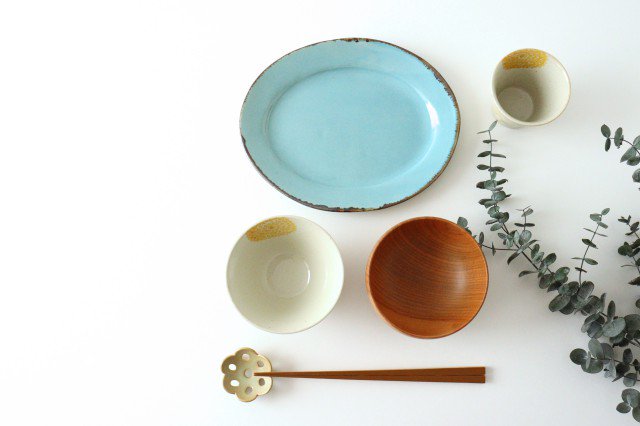 Rice Bowl Yellow Dahlia | Hasami Ware