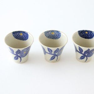 Japanese Cup Blue Dahlia | Yunomi Hasami Ware-Detail2