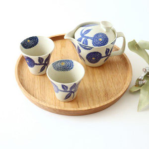 Japanese Cup Blue Dahlia | Yunomi Hasami Ware-Detail12