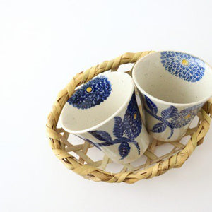 Japanese Cup Blue Dahlia | Yunomi Hasami Ware-Detail3