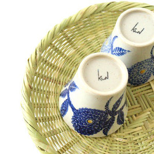 Japanese Cup Blue Dahlia | Yunomi Hasami Ware-Detail6