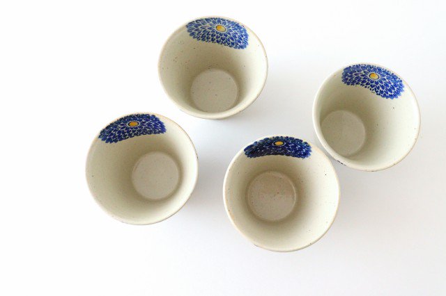 Japanese Cup Blue Dahlia | Yunomi Hasami Ware