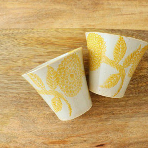 Japanese Cup Yellow Dahlia | Yunomi Hasami Ware-Detail2