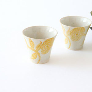 Japanese Cup Yellow Dahlia | Yunomi Hasami Ware-Detail7