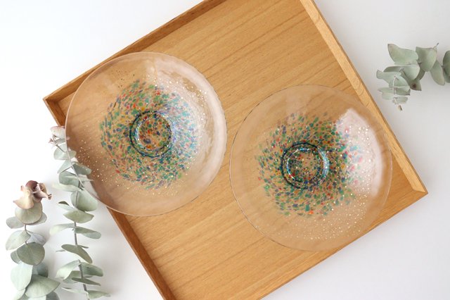 Matsuri Shallow Glass Bowl Gold | Serving Bowl Tsugaru Vidro