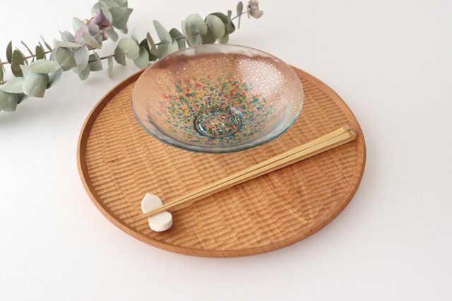 Matsuri Shallow Glass Bowl Gold | Serving Bowl Tsugaru Vidro