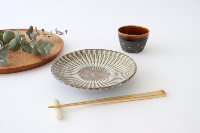 Round Plate Hakeme 18cm/7.1in | Ontayaki