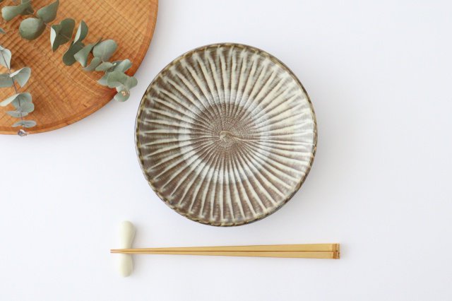 Round Plate Hakeme 18cm/7.1in | Ontayaki