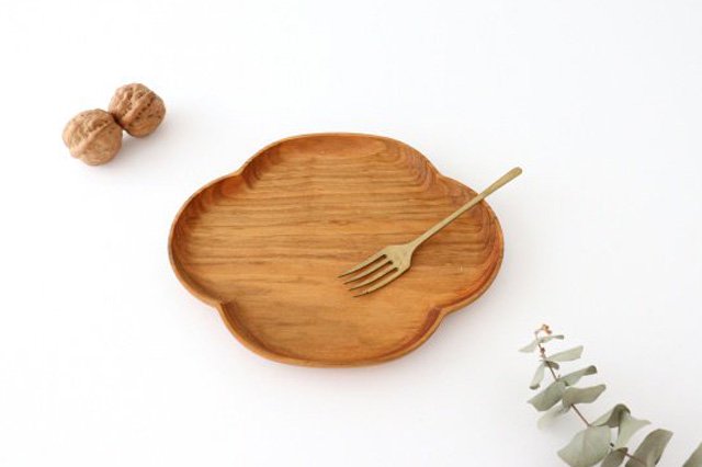 Aizawa Wood Crafts KITO Oval Wood Plate Sakura