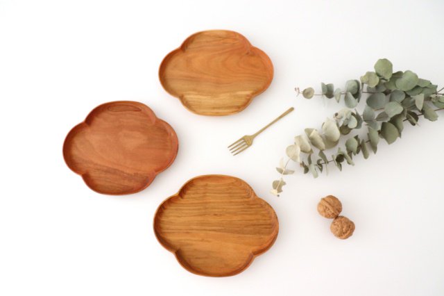 Aizawa Wood Crafts KITO Oval Wood Plate Sakura