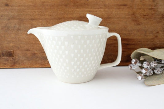 ORIME Japanese Teapot Pique White Large | Kyusu Hasami Ware-TOP